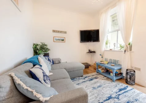 The living area at 1 Royal Victoria Court, Tenby