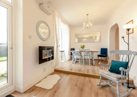 The living area at 1 Royal Victoria Court, Tenby