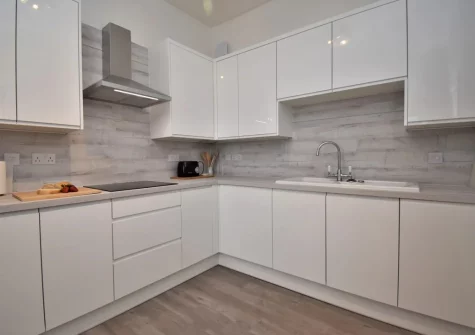 The kitchen at 1 Royal Victoria Court, Tenby