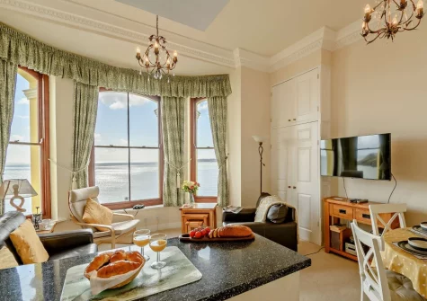 The living area & kitchen at 1 St Agatha's, Tenby