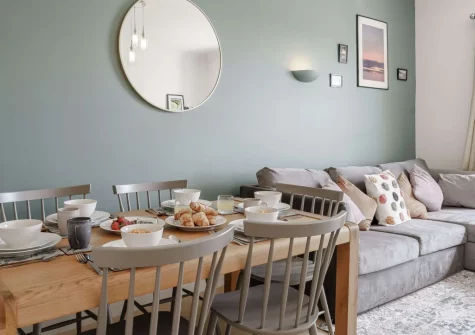 The dining area at 10 Richmond House, Tenby