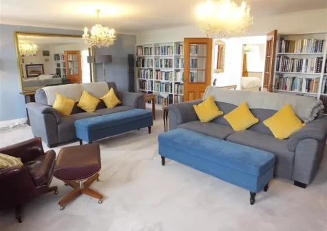 The living room at 11 Richmond House, Tenby