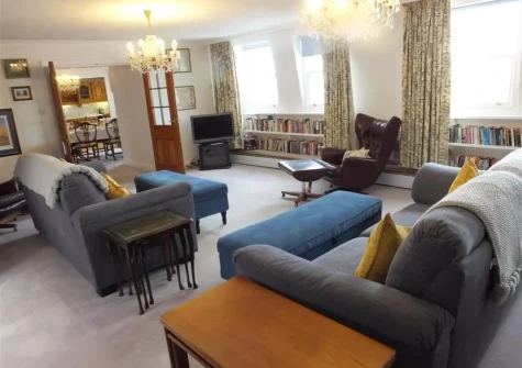 The living room at 11 Richmond House, Tenby