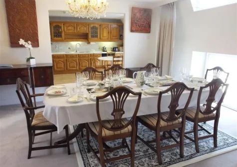 The dining room at 11 Richmond House, Tenby
