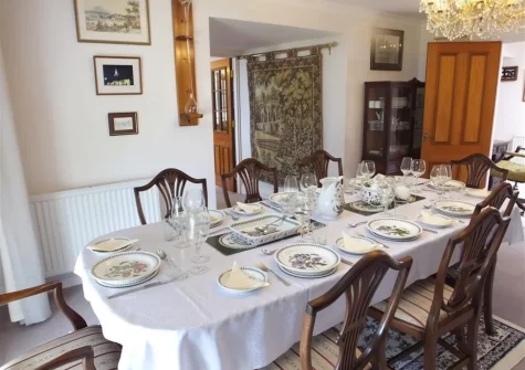 The dining room at 11 Richmond House, Tenby