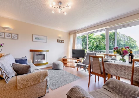 The living & dining area at 112 Croft Court, Tenby