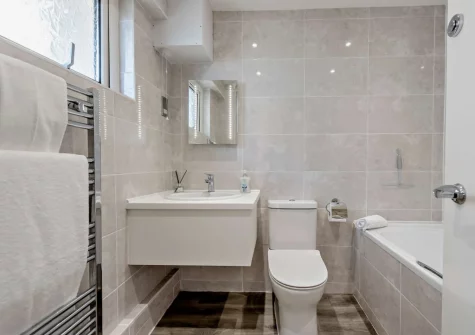 The bathroom at 112 Croft Court, Tenby