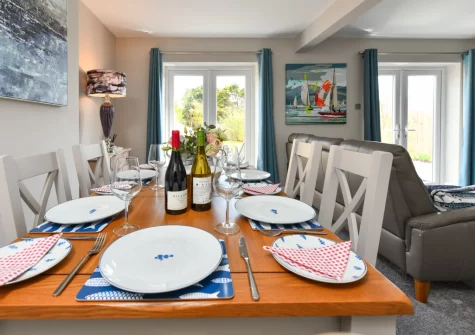 The dining area at 16 Maes Gwydryn, Abersoch