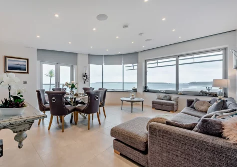 The living & dining area at 19 Waters Edge, Tenby