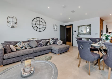 The living & dining area at 19 Waters Edge, Tenby