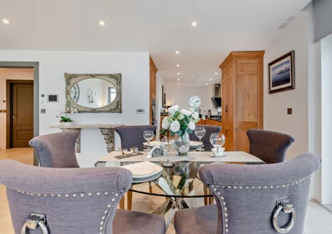 The dining area at 19 Waters Edge, Tenby