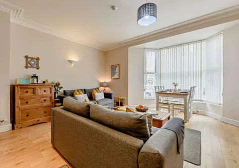 The living area at 2 Caldey View, Tenby
