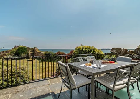 The patio & alfresco dining area at 2 Lexden Terrace, Tenby