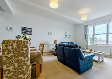 The living area at 2 Newbridge House, Tenby