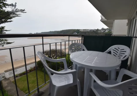 The balcony & outdoor sitting area at 22 Beach Court, Saundersfoot