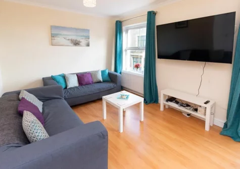 The living area at 2b Arcadia House, Tenby