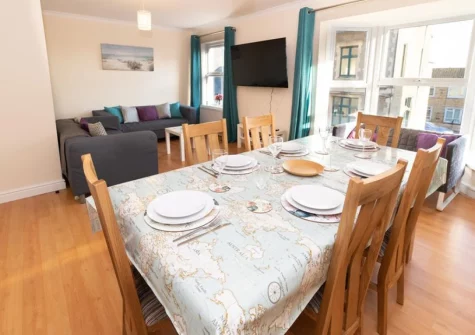 The dining area at 2b Arcadia House, Tenby