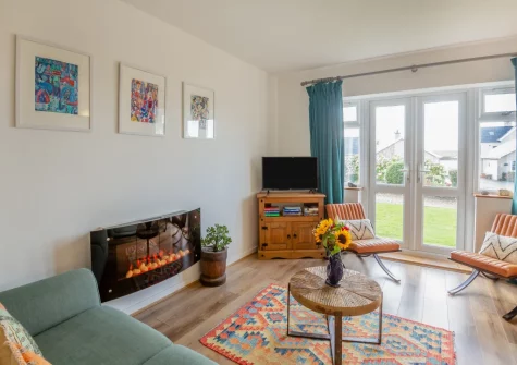 The living room at 3 Bro Terfyn, Morfa Nefyn