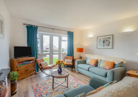 The living room at 3 Bro Terfyn, Morfa Nefyn