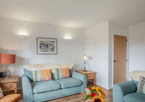 The living room at 3 Bro Terfyn, Morfa Nefyn