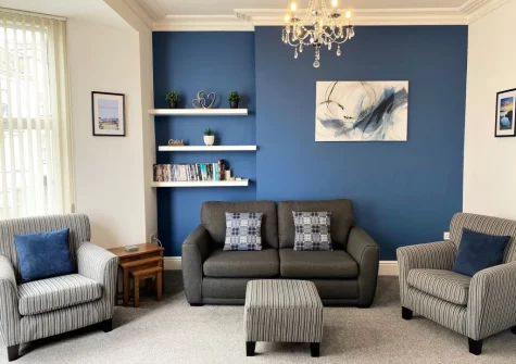 The living area at 3 Caldey View, Tenby