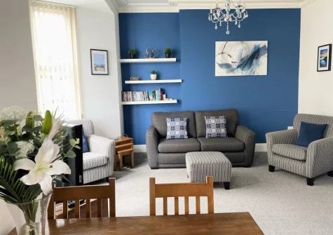 The living area at 3 Caldey View, Tenby