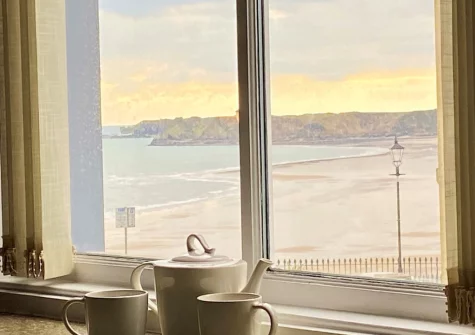 The view from the kitchen at 3 Caldey View, Tenby
