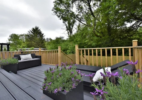 The decked patio & outdoor sitting area at 3 Clos Yr Ysgol, Stepaside