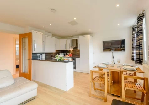 The living, dining area & kitchen at 3 Cobourg House, Tenby