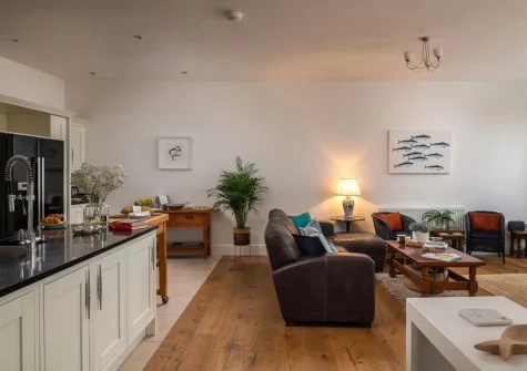 The living area at 3 Newbridge House, Tenby