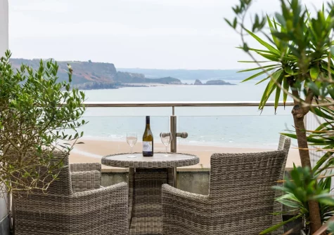 The private roof terrace on the top floor at 3 Newbridge House, Tenby