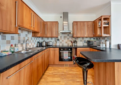 The kitchen at 3 Paragon House, Tenby