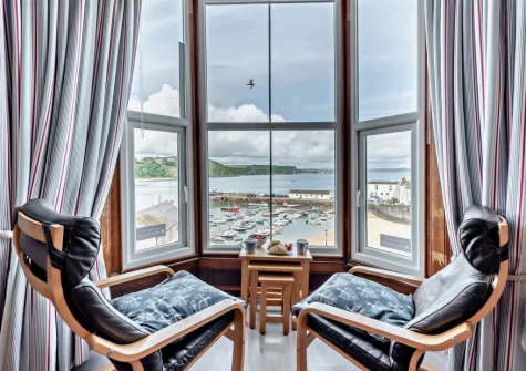 The living area at 3 Sparta House, Tenby