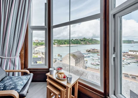 The living area at 3 Sparta House, Tenby