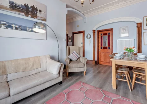 The living area at 3 Sparta House, Tenby