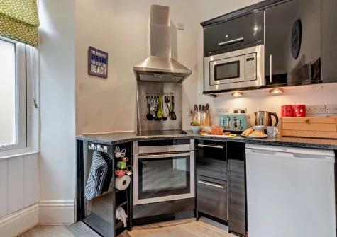 The kitchen at 3 Sparta House, Tenby
