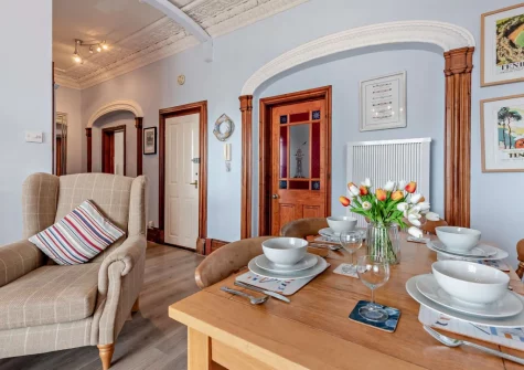The dining area at 3 Sparta House, Tenby