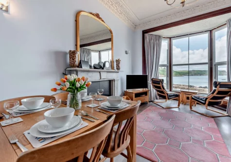 The dining area at 3 Sparta House, Tenby