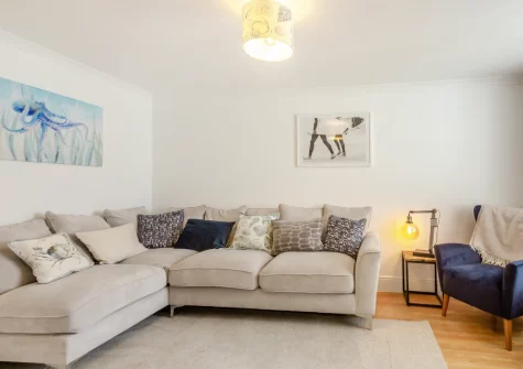 The living room at 3 The Boatyard, Abersoch
