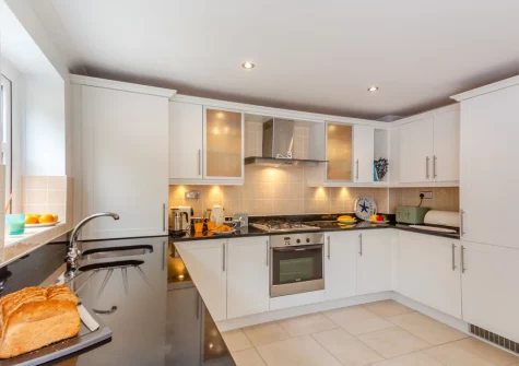 The kitchen at 3 The Boatyard, Abersoch