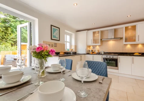 The kitchen & dining area at 3 The Boatyard, Abersoch