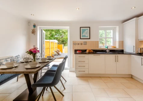 The kitchen & dining area at 3 The Boatyard, Abersoch