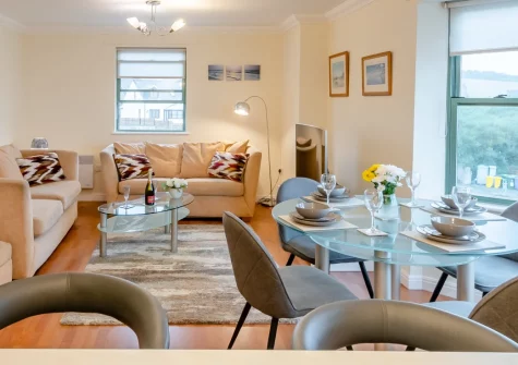 32 St Brides Bay View Apartments, Broad Haven is a welcoming seafront apartment with spectacular bay window views over the beach and sea, featuring comfortable open-plan living and the golden sands of Broad Haven right on your doorstep.