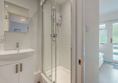 The shower room at 35 Beach Court, Saundersfoot