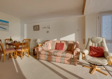 The living & dining area at 3A Strandways Court, Saundersfoot