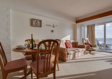 The dining area at 3A Strandways Court, Saundersfoot