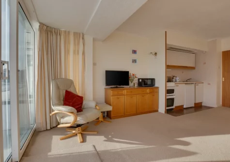 The living area & kitchen at 3A Strandways Court, Saundersfoot