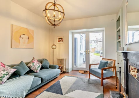 The living room at 4 Queens Parade, Tenby