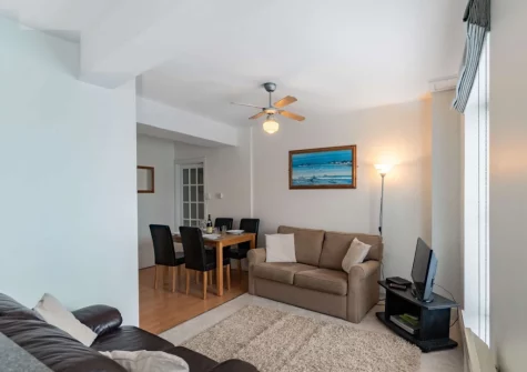 The living & dining area at 5 Cheltenham House, Tenby