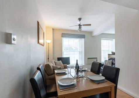 The dining area at 5 Cheltenham House, Tenby